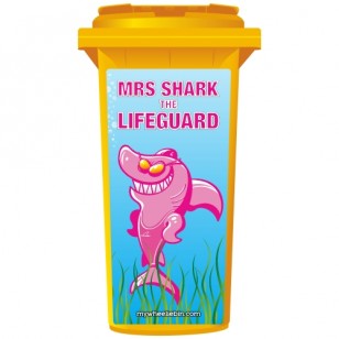 Mrs Shark The Lifeguard Wheelie Bin Sticker Panel